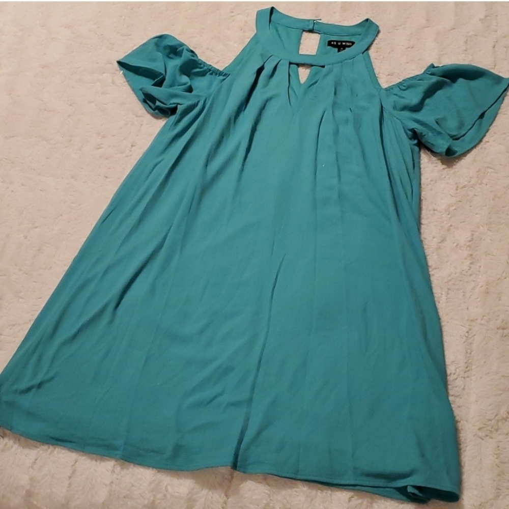 Teal Short Sleeve Dress